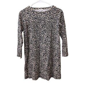 Crewcuts Animal Leopard Print Long Sleeve Swing Dress Girls L (10-11)